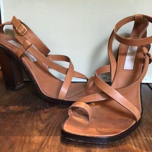 vintage! classic michael kors leather ankle strap sandal